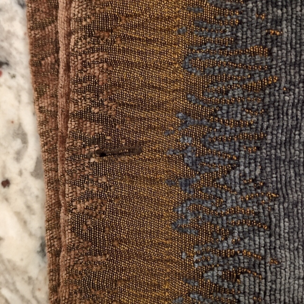 B. Smith Neutral Earth Tones Brown Beige Dusty Blue Texture Woven Shower Curtain - Picture 5 of 10